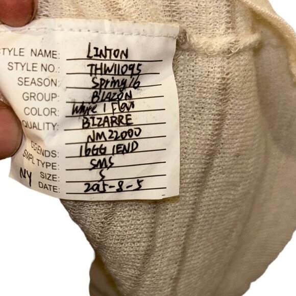 theory GORGEOUS neutral cream serape stripe "linton" wrap skirt S - Picture 3 of 4